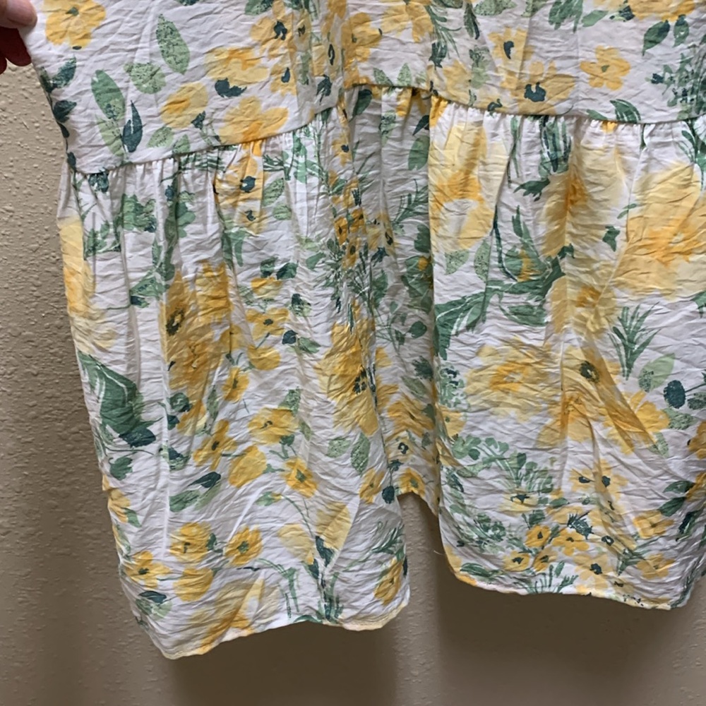 RACHEL ZOE Flutter Sleeve Tie Front Yellow Floral Maxi Dress Size Large - Picture 9 of 13